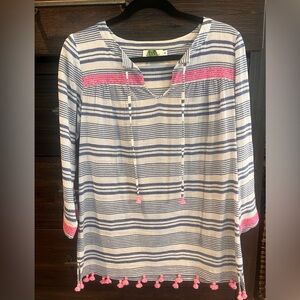 Vineyard Vines - Striped Tunic with Pink Accents